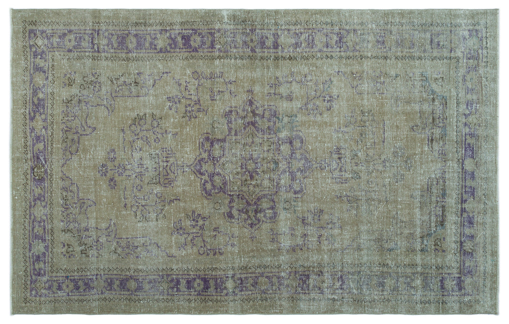 Beige Over Dyed Vintage Rug 5'3'' x 8'5'' ft 160 x 256 cm