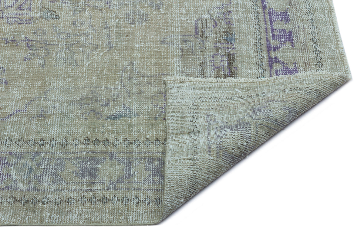Beige Over Dyed Vintage Rug 5&#39;3&#39;&#39; x 8&#39;5&#39;&#39; ft 160 x 256 cm
