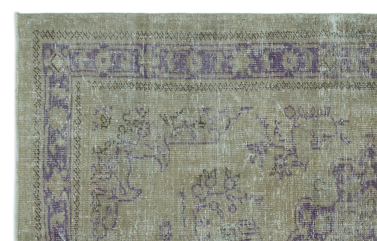 Beige Over Dyed Vintage Rug 5&#39;3&#39;&#39; x 8&#39;5&#39;&#39; ft 160 x 256 cm
