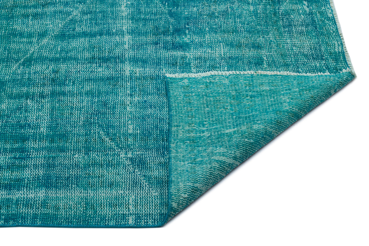 Turquoise  Over Dyed Vintage Rug 6&#39;2&#39;&#39; x 9&#39;9&#39;&#39; ft 187 x 298 cm