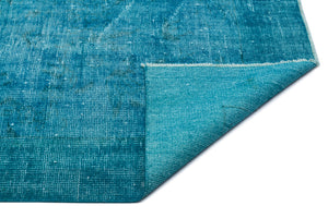 Turquoise  Over Dyed Vintage Rug 7'2'' x 10'2'' ft 218 x 310 cm