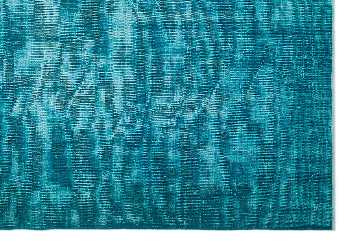 Turquoise  Over Dyed Vintage Rug 7'2'' x 10'2'' ft 218 x 310 cm