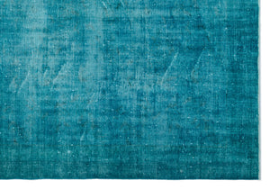 Turquoise  Over Dyed Vintage Rug 7'2'' x 10'2'' ft 218 x 310 cm