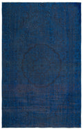 Blue Over Dyed Vintage Rug 5'6'' x 8'8'' ft 168 x 263 cm