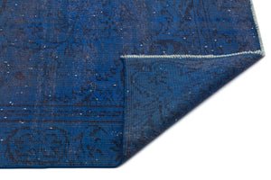 Blue Over Dyed Vintage Rug 5'6'' x 8'8'' ft 168 x 263 cm