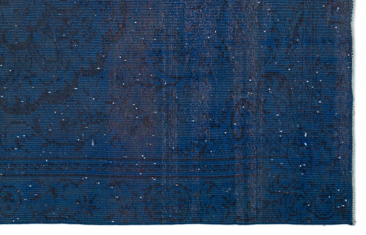 Blue Over Dyed Vintage Rug 5&#39;6&#39;&#39; x 8&#39;8&#39;&#39; ft 168 x 263 cm