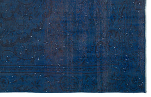 Blue Over Dyed Vintage Rug 5'6'' x 8'8'' ft 168 x 263 cm
