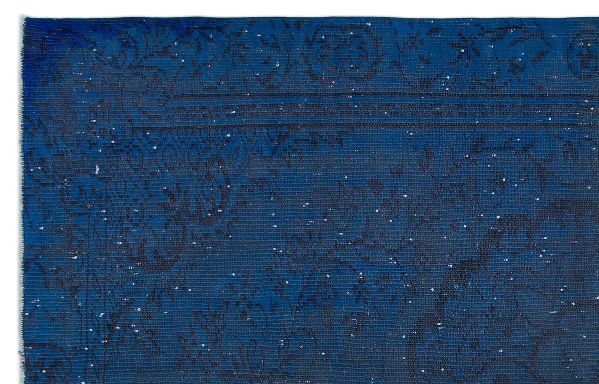 Blue Over Dyed Vintage Rug 5&#39;6&#39;&#39; x 8&#39;8&#39;&#39; ft 168 x 263 cm