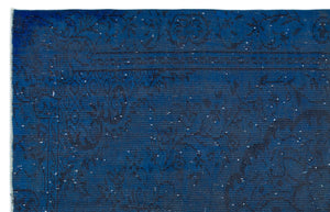 Blue Over Dyed Vintage Rug 5'6'' x 8'8'' ft 168 x 263 cm