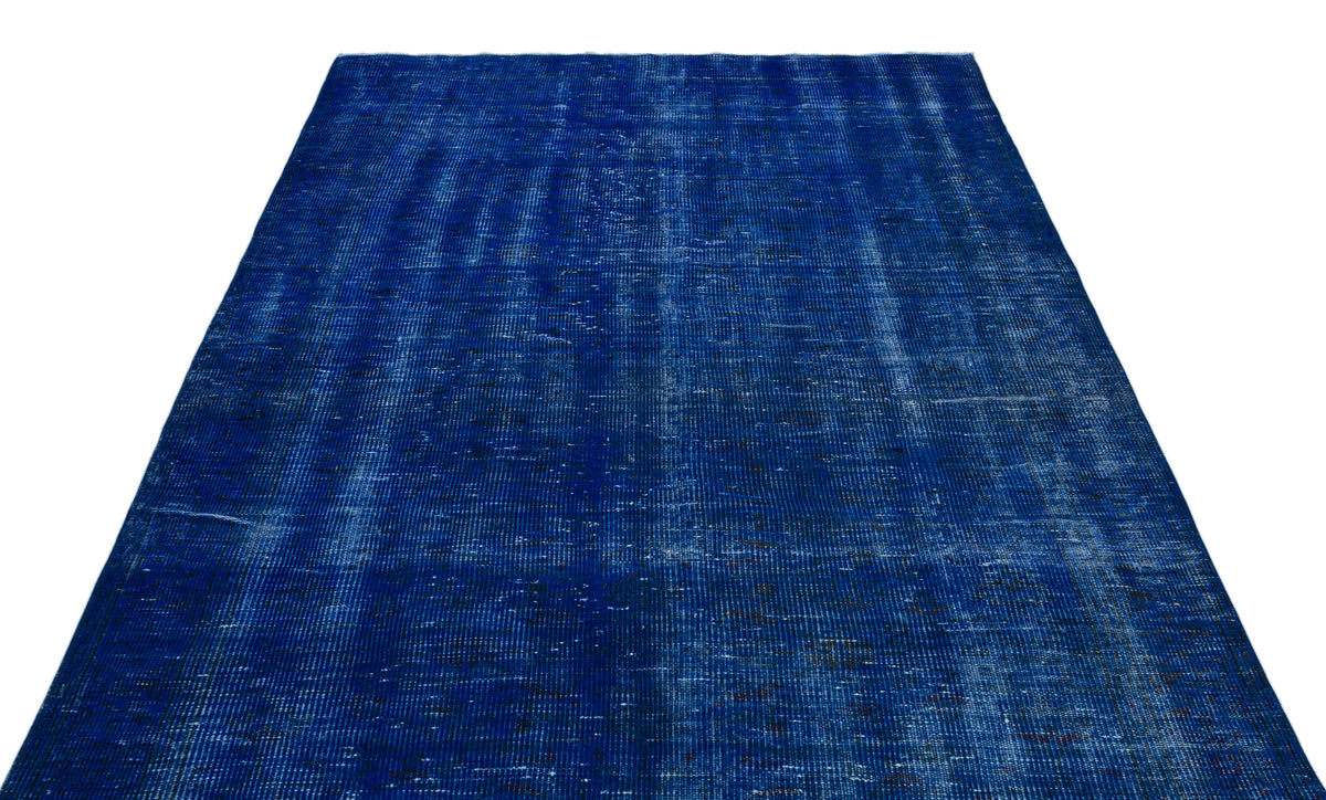 Blue Over Dyed Vintage Rug 5&#39;10&#39;&#39; x 9&#39;7&#39;&#39; ft 177 x 293 cm