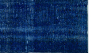 Blue Over Dyed Vintage Rug 5'10'' x 9'7'' ft 177 x 293 cm