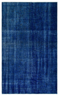 Blue Over Dyed Vintage Rug 5'10'' x 9'7'' ft 177 x 293 cm