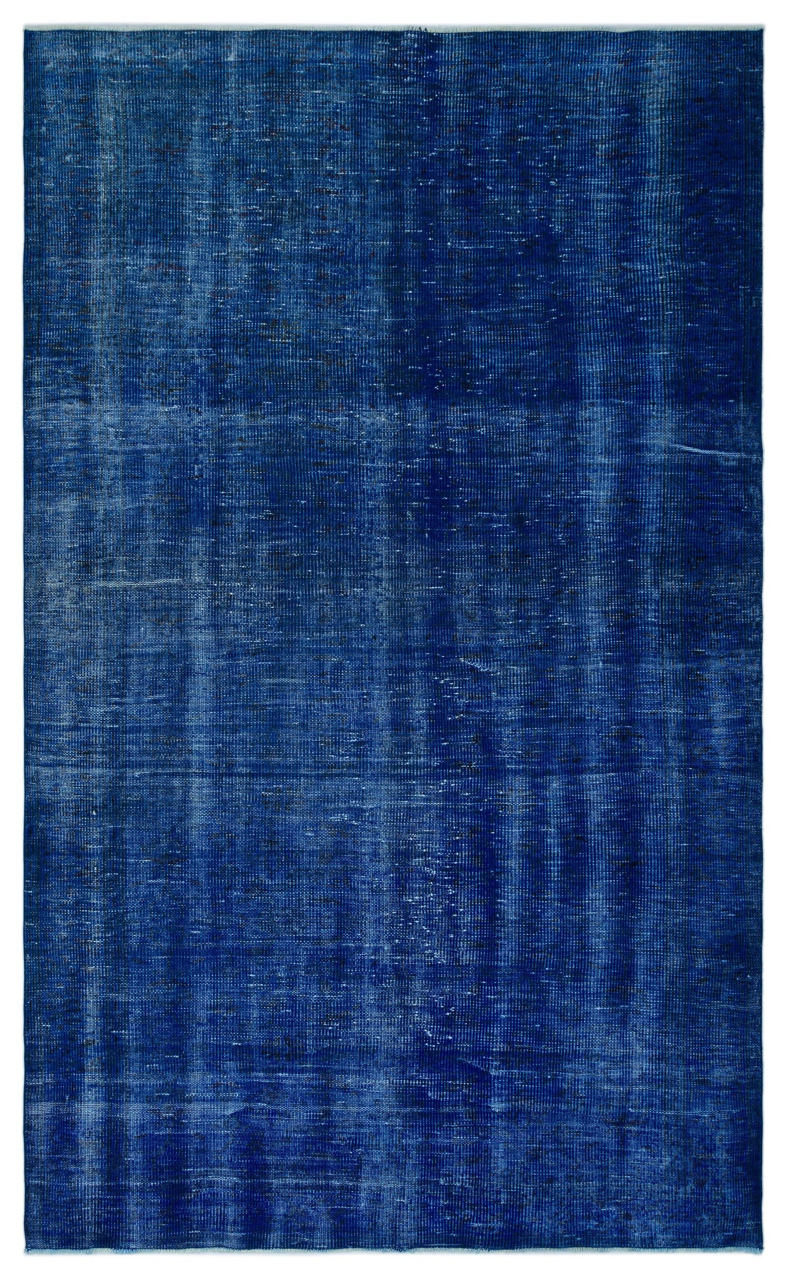 Blue Over Dyed Vintage Rug 5'10'' x 9'7'' ft 177 x 293 cm