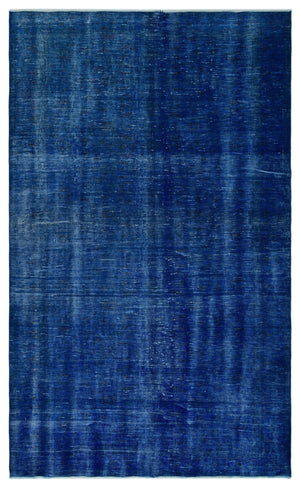 Blue Over Dyed Vintage Rug 5'10'' x 9'7'' ft 177 x 293 cm