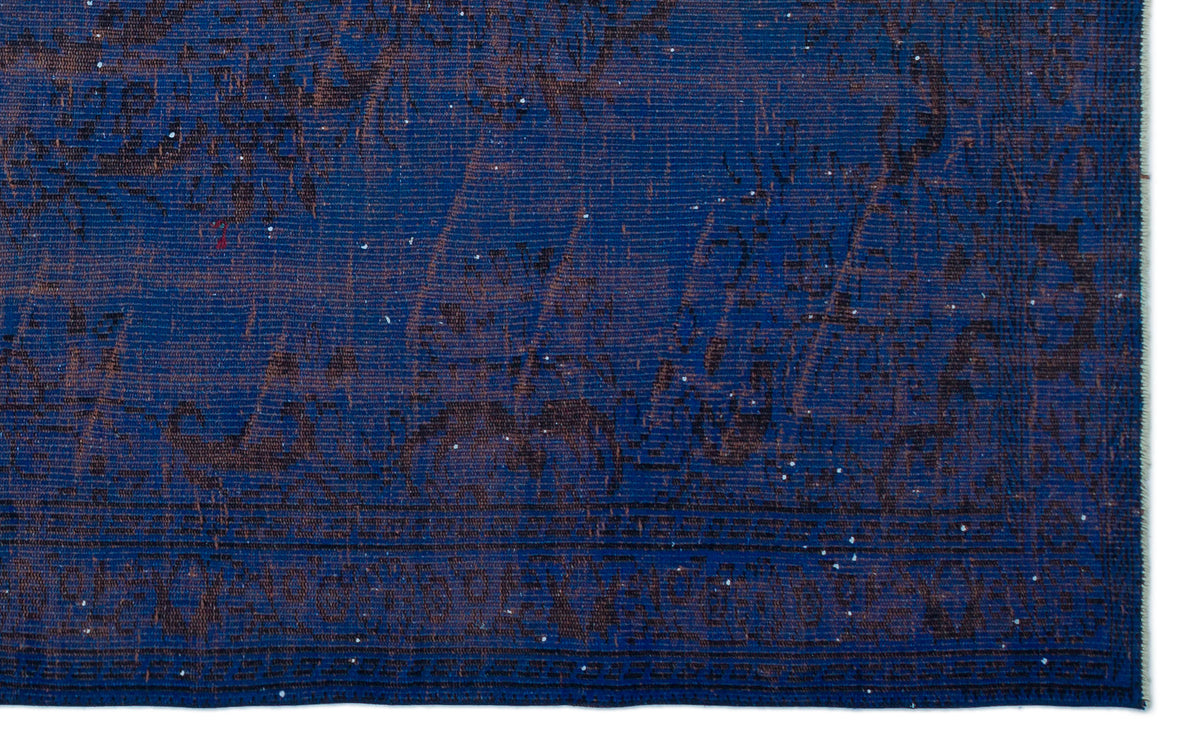 Blue Over Dyed Vintage Rug 5&#39;5&#39;&#39; x 8&#39;11&#39;&#39; ft 166 x 272 cm