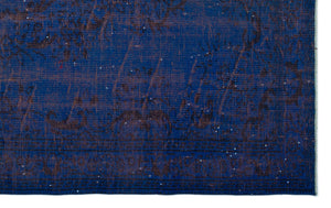 Blue Over Dyed Vintage Rug 5'5'' x 8'11'' ft 166 x 272 cm