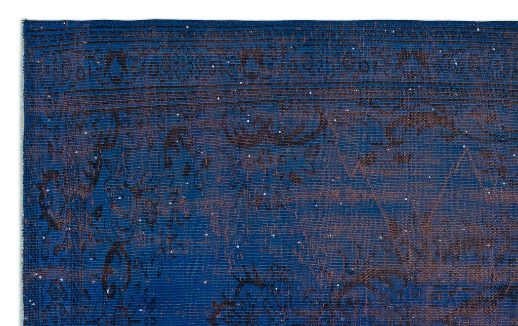 Blue Over Dyed Vintage Rug 5'5'' x 8'11'' ft 166 x 272 cm