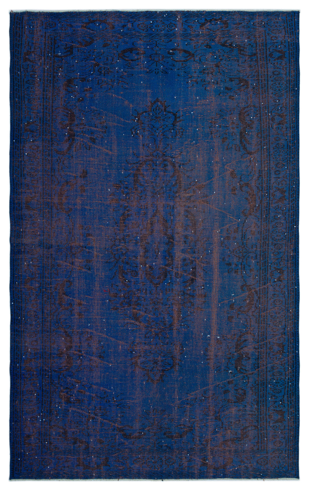 Blue Over Dyed Vintage Rug 5'5'' x 8'11'' ft 166 x 272 cm