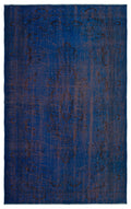 Blue Over Dyed Vintage Rug 5'5'' x 8'11'' ft 166 x 272 cm