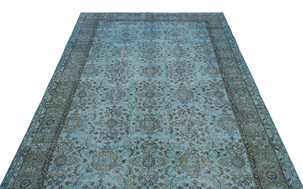 Blue Over Dyed Vintage Rug 5&#39;7&#39;&#39; x 9&#39;8&#39;&#39; ft 171 x 295 cm