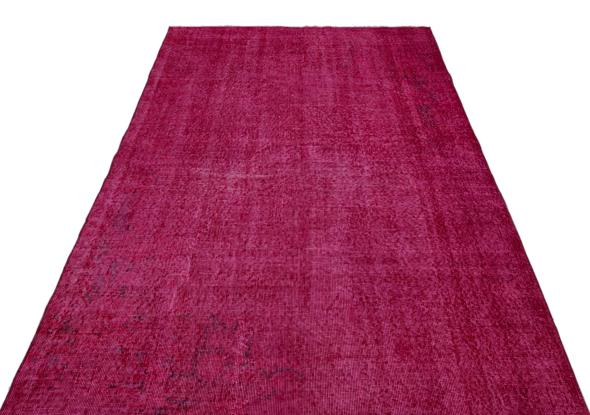 Red Over Dyed Vintage Rug 5&#39;2&#39;&#39; x 9&#39;2&#39;&#39; ft 158 x 280 cm