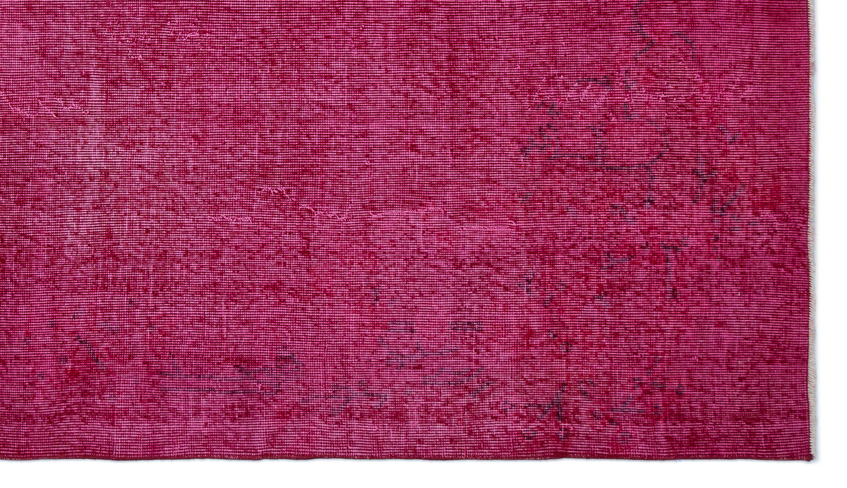 Red Over Dyed Vintage Rug 5&#39;2&#39;&#39; x 9&#39;2&#39;&#39; ft 158 x 280 cm