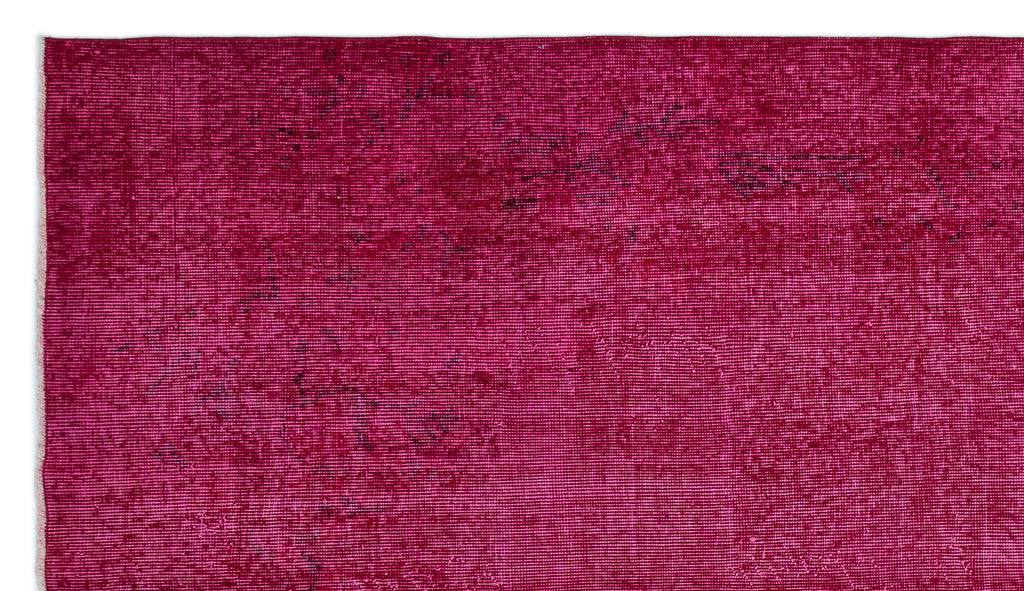 Red Over Dyed Vintage Rug 5'2'' x 9'2'' ft 158 x 280 cm