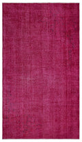 Red Over Dyed Vintage Rug 5'2'' x 9'2'' ft 158 x 280 cm