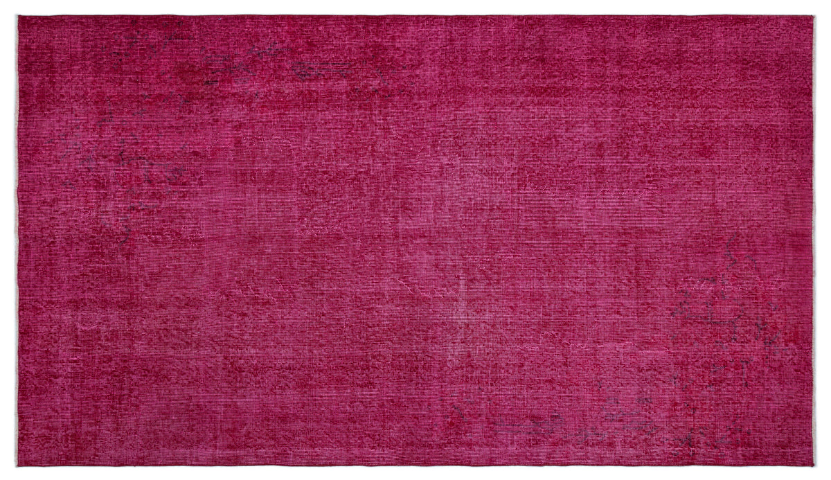 Red Over Dyed Vintage Rug 5&#39;2&#39;&#39; x 9&#39;2&#39;&#39; ft 158 x 280 cm