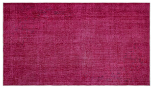 Red Over Dyed Vintage Rug 5'2'' x 9'2'' ft 158 x 280 cm