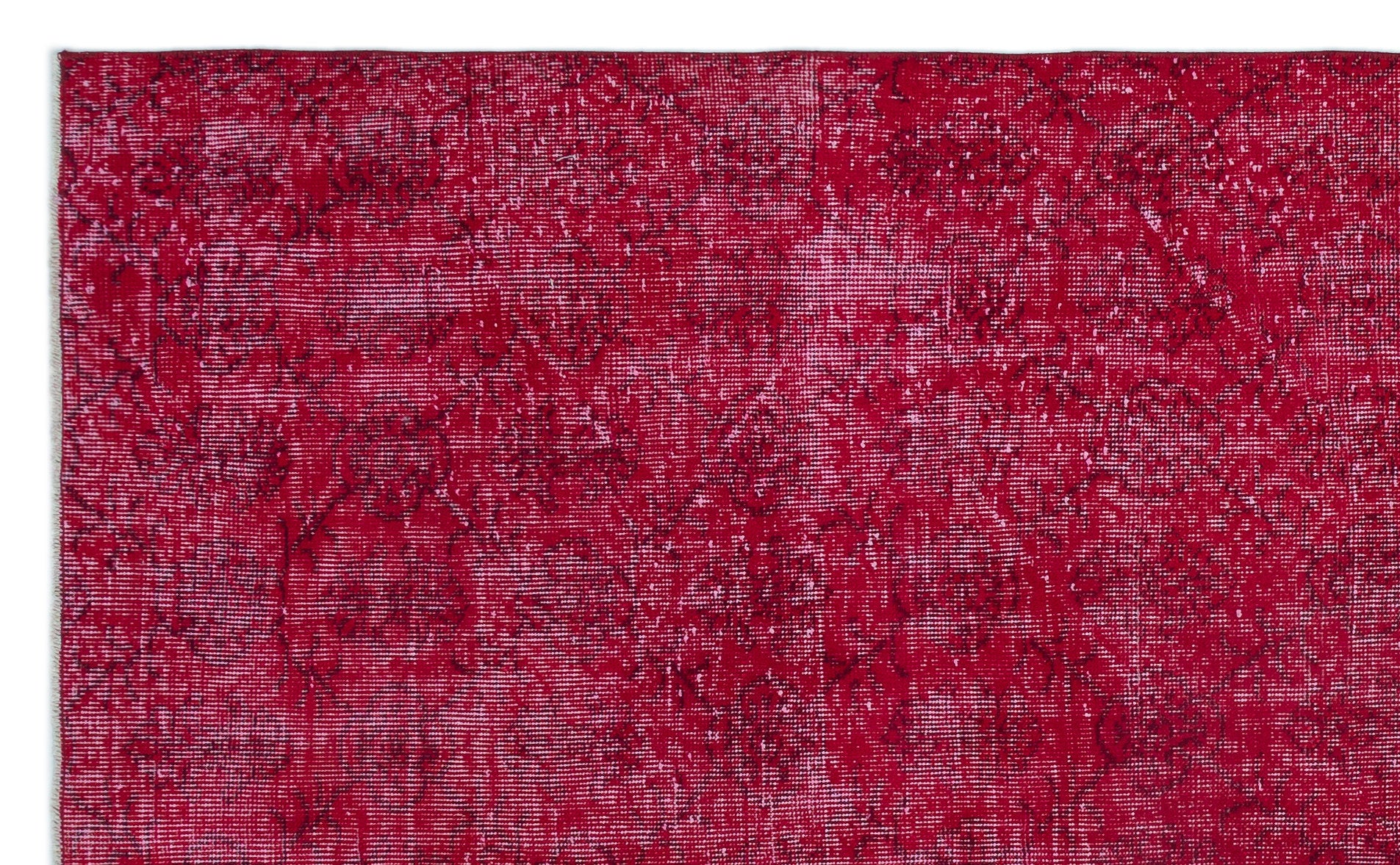 Red Over Dyed Vintage Rug 5'4'' x 8'10'' ft 163 x 270 cm