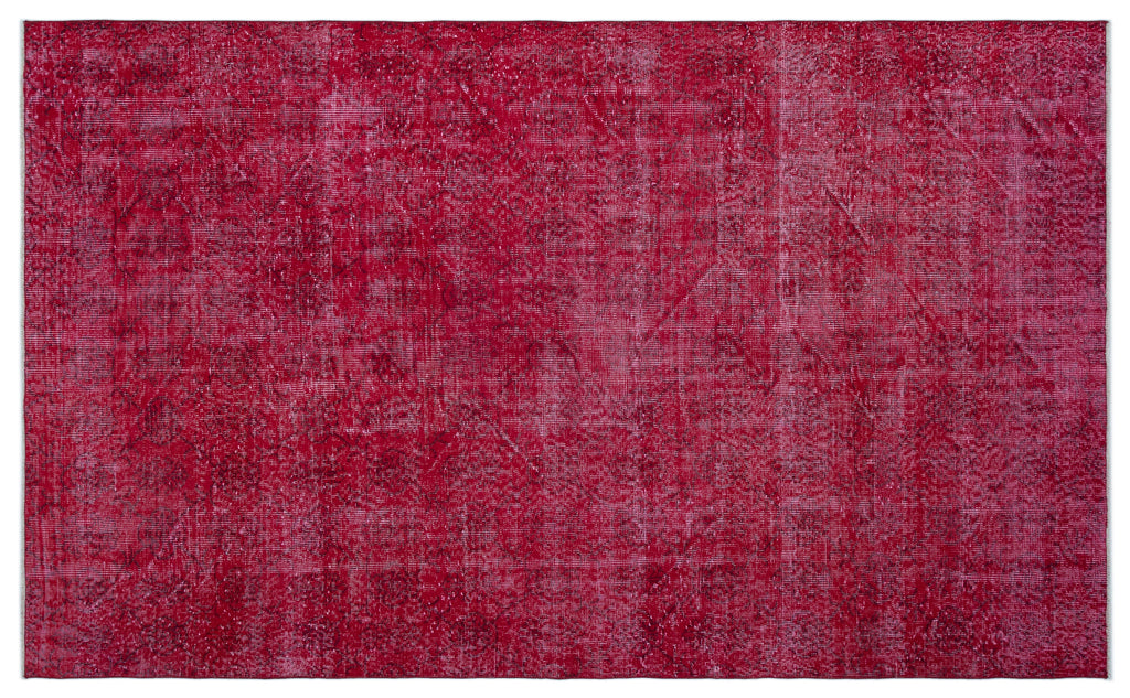 Red Over Dyed Vintage Rug 5'4'' x 8'10'' ft 163 x 270 cm