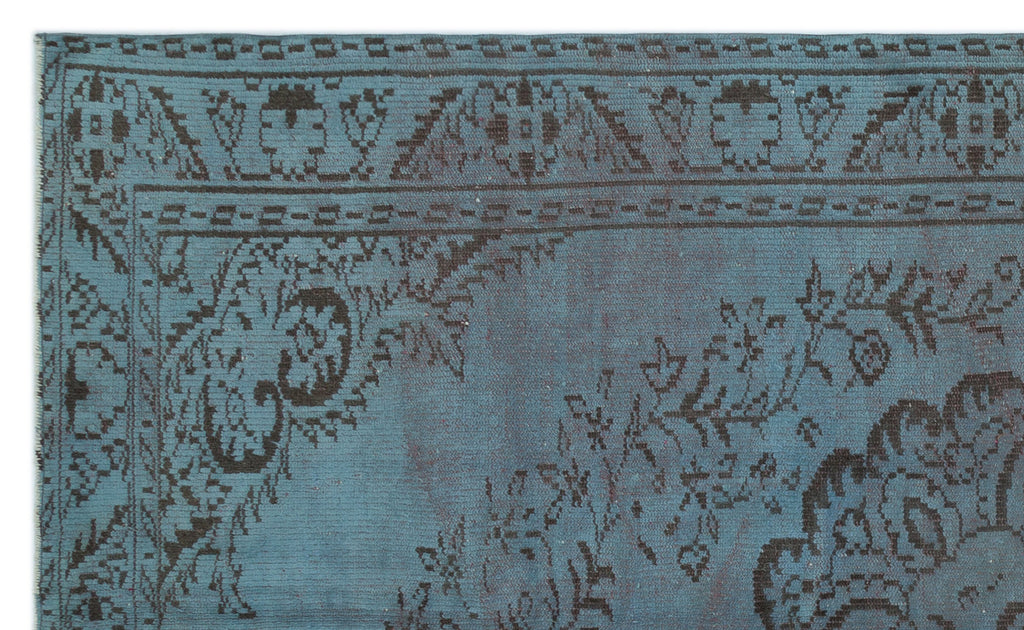 Blue Over Dyed Vintage Rug 5'3'' x 8'10'' ft 161 x 270 cm