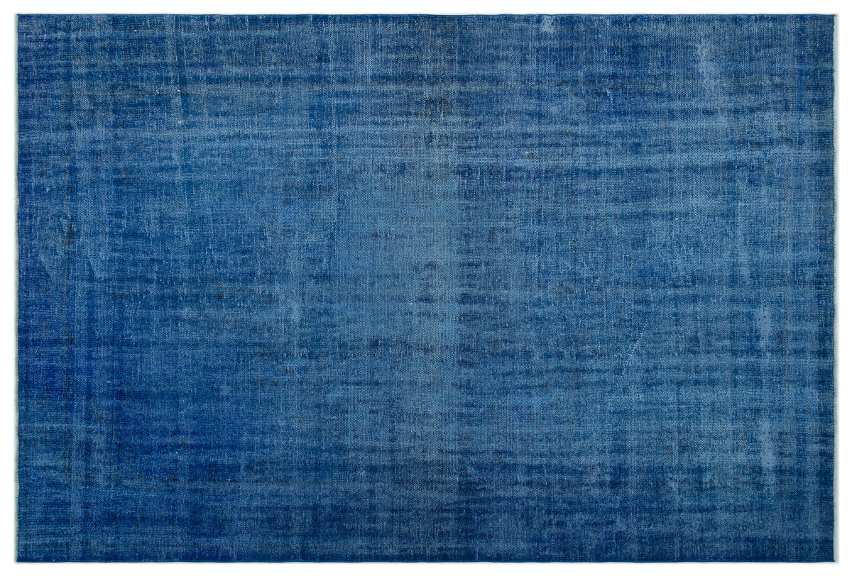 Blue Over Dyed Vintage Rug 6&#39;0&#39;&#39; x 8&#39;10&#39;&#39; ft 184 x 270 cm