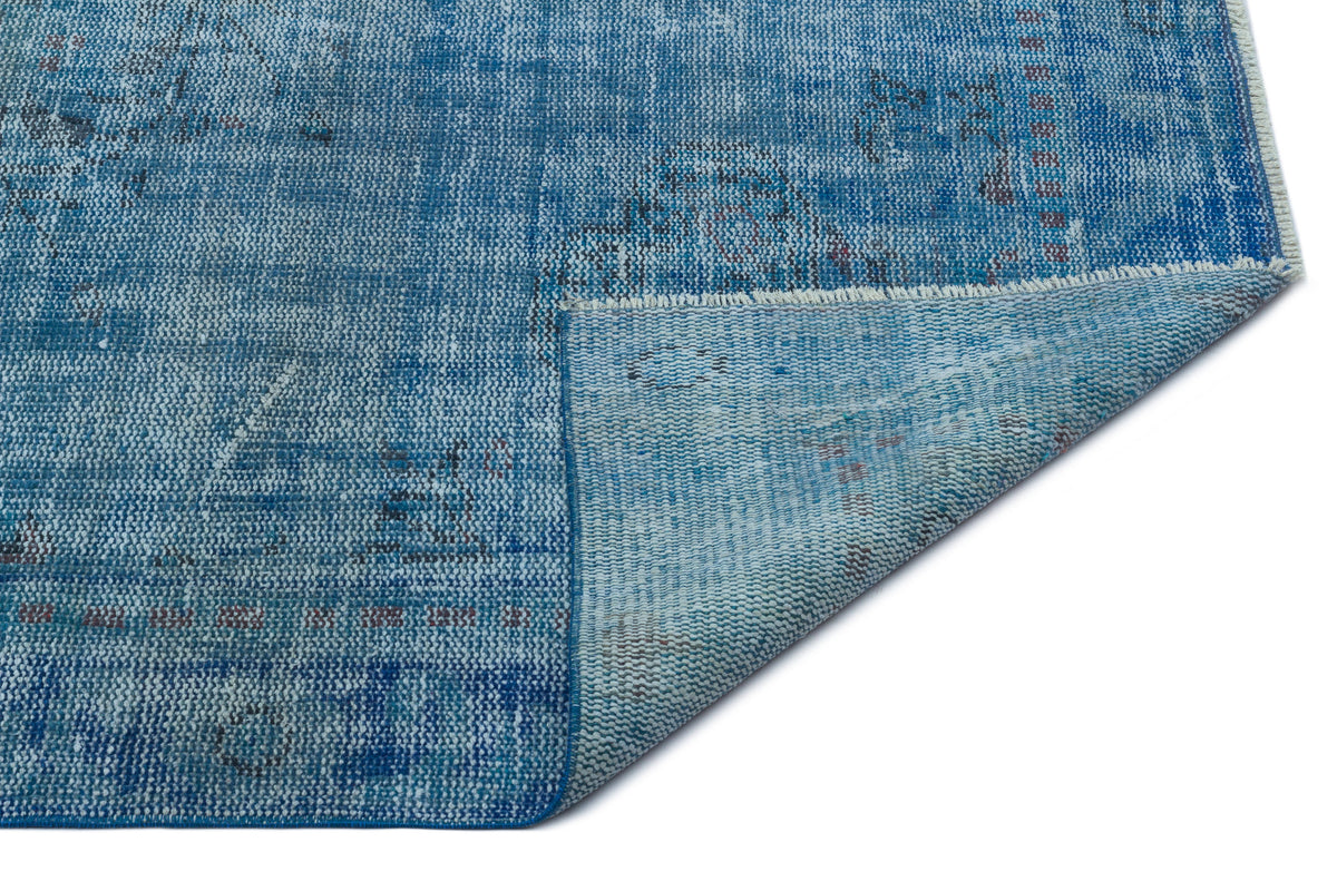 Blue Over Dyed Vintage Rug 5&#39;3&#39;&#39; x 9&#39;2&#39;&#39; ft 161 x 280 cm