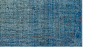 Blue Over Dyed Vintage Rug 5'3'' x 9'2'' ft 161 x 280 cm