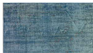 Blue Over Dyed Vintage Rug 5'3'' x 9'2'' ft 161 x 280 cm