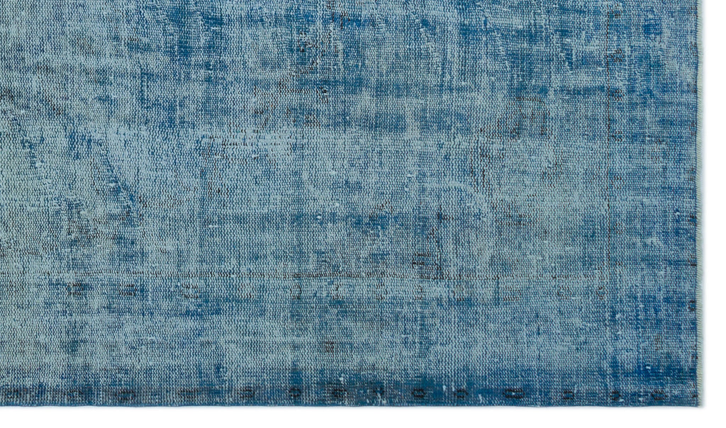 Blue Over Dyed Vintage Rug 5'7'' x 9'5'' ft 169 x 286 cm