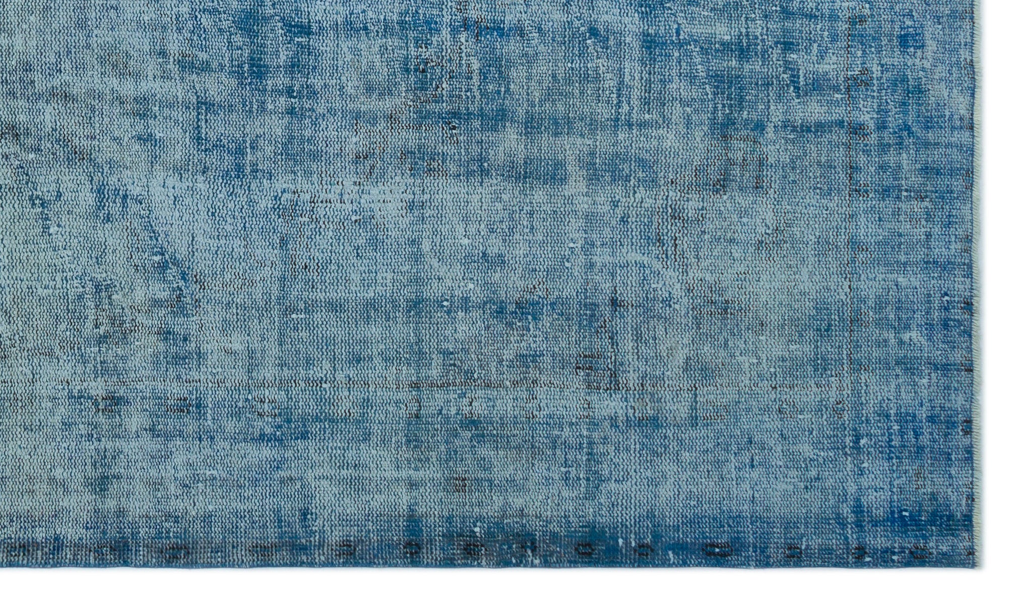 Blue Over Dyed Vintage Rug 5'7'' x 9'5'' ft 169 x 286 cm