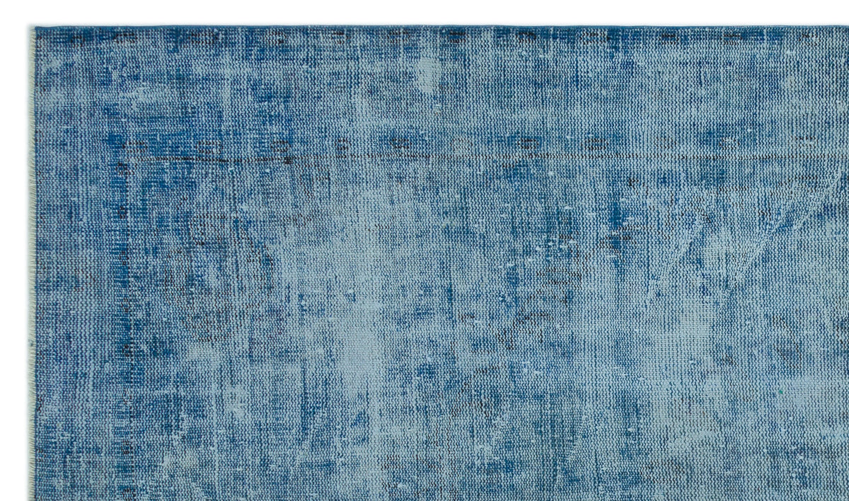Blue Over Dyed Vintage Rug 5&#39;7&#39;&#39; x 9&#39;5&#39;&#39; ft 169 x 286 cm
