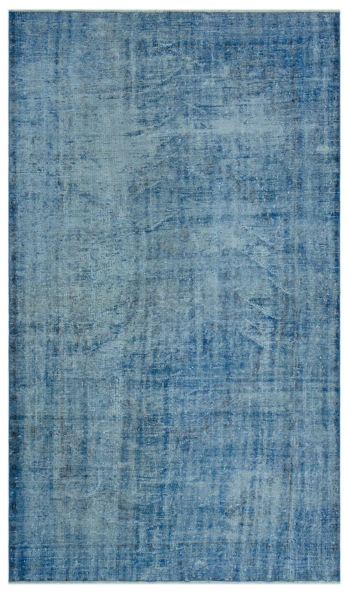 Blue Over Dyed Vintage Rug 5&#39;7&#39;&#39; x 9&#39;5&#39;&#39; ft 169 x 286 cm