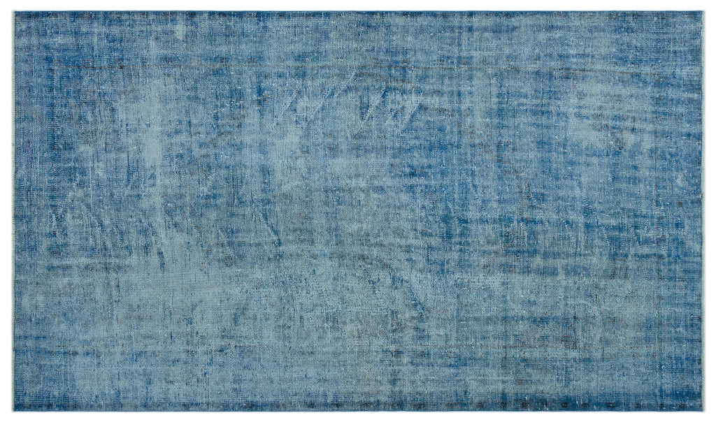 Blue Over Dyed Vintage Rug 5'7'' x 9'5'' ft 169 x 286 cm