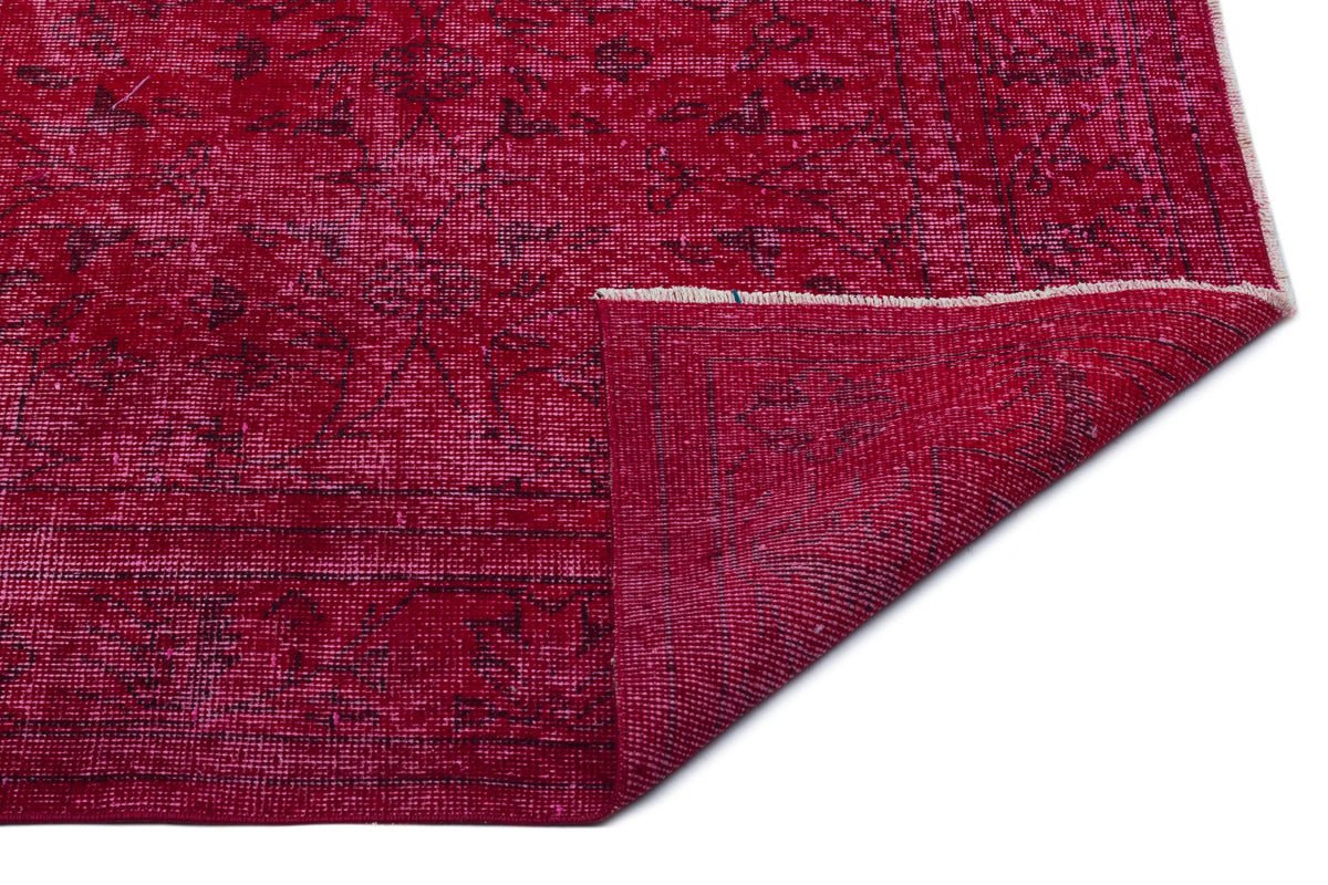 Red Over Dyed Vintage Rug 6&#39;0&#39;&#39; x 10&#39;1&#39;&#39; ft 183 x 308 cm