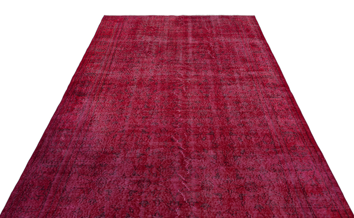 Red Over Dyed Vintage Rug 6&#39;0&#39;&#39; x 10&#39;1&#39;&#39; ft 183 x 308 cm