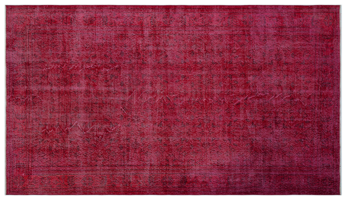 Red Over Dyed Vintage Rug 6&#39;0&#39;&#39; x 10&#39;1&#39;&#39; ft 183 x 308 cm