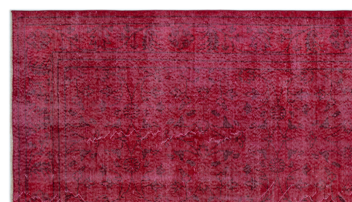 Red Over Dyed Vintage Rug 6&#39;0&#39;&#39; x 10&#39;1&#39;&#39; ft 183 x 308 cm