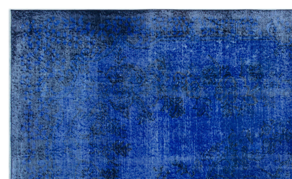 Blue Over Dyed Vintage Rug 5'6'' x 9'3'' ft 168 x 281 cm