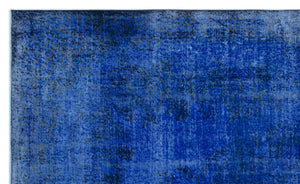 Blue Over Dyed Vintage Rug 5'6'' x 9'3'' ft 168 x 281 cm