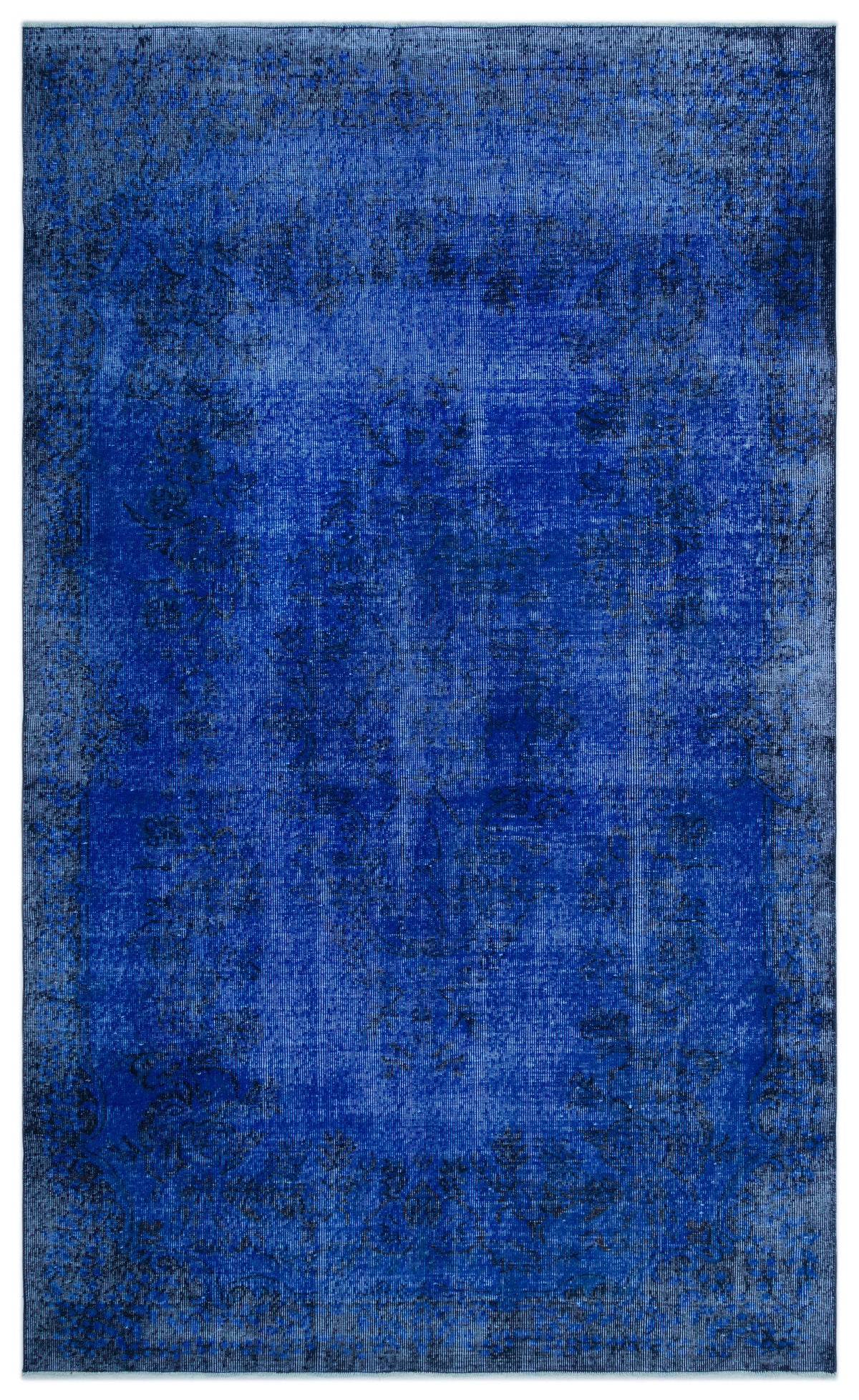 Blue Over Dyed Vintage Rug 5&#39;6&#39;&#39; x 9&#39;3&#39;&#39; ft 168 x 281 cm