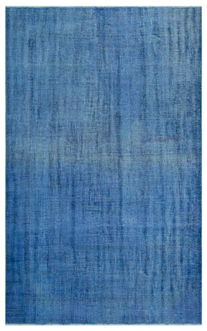 Blue Over Dyed Vintage Rug 5'9'' x 8'11'' ft 175 x 272 cm